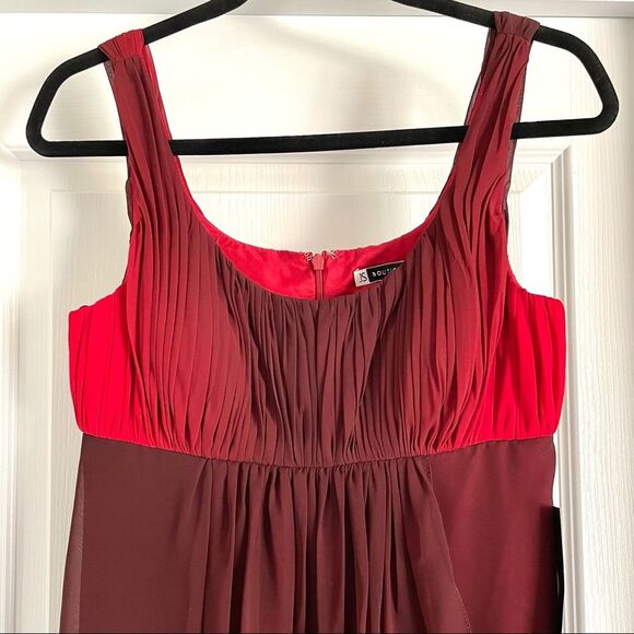 Vintage JS Boutique Cocktail Party Dress RedBurgundy Ombre - Picture 4 of 11